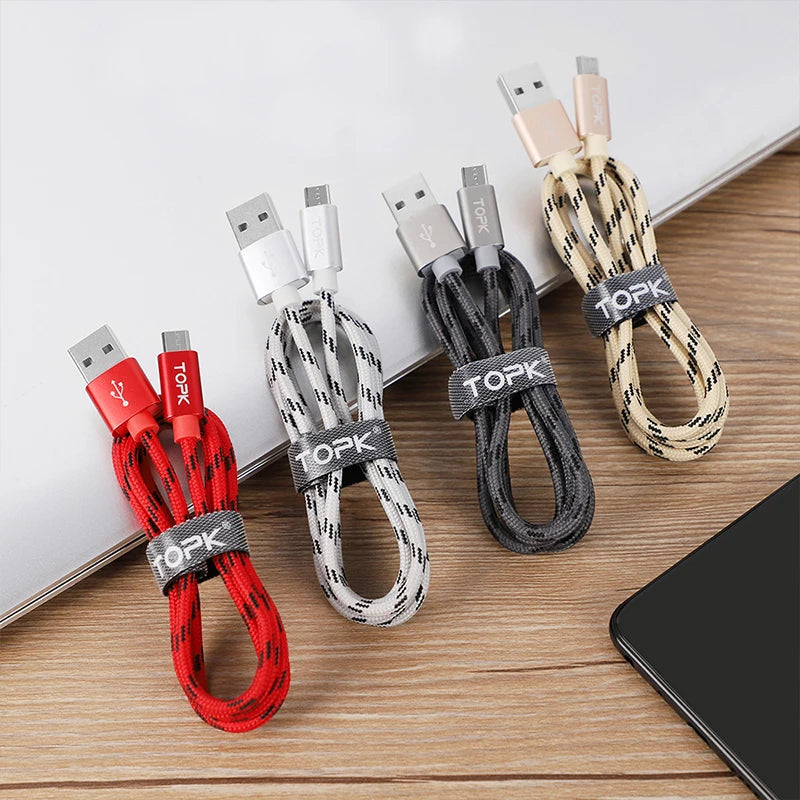 Micro USB Cable 2.4A Fast Charging Cable For Android Samsung Galaxy Note series and Xiaomi Redmi Note models