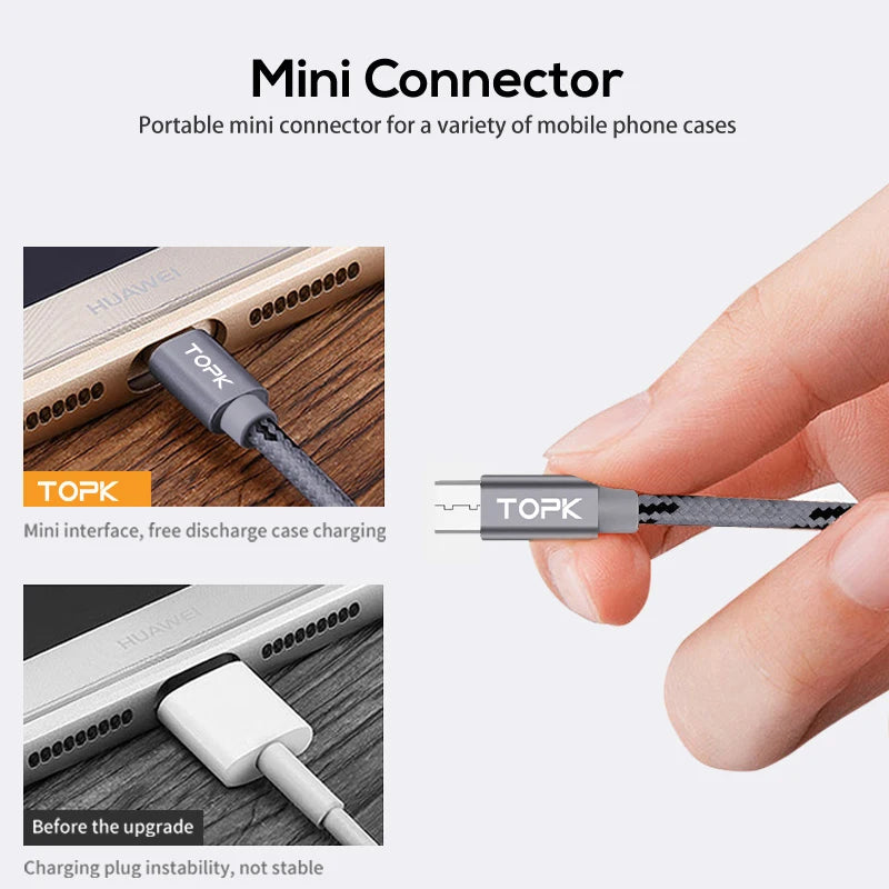 Micro USB Cable 2.4A Fast Charging Cable For Android Samsung Galaxy Note series and Xiaomi Redmi Note models