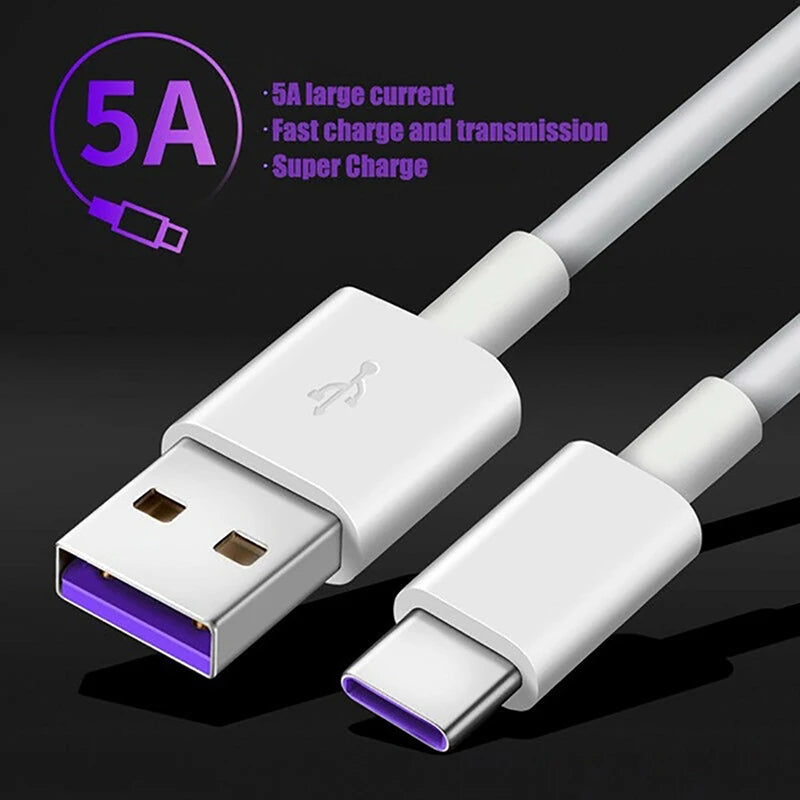 USB cables 5A Fast Charging Cable USB C Charger Wire Type C