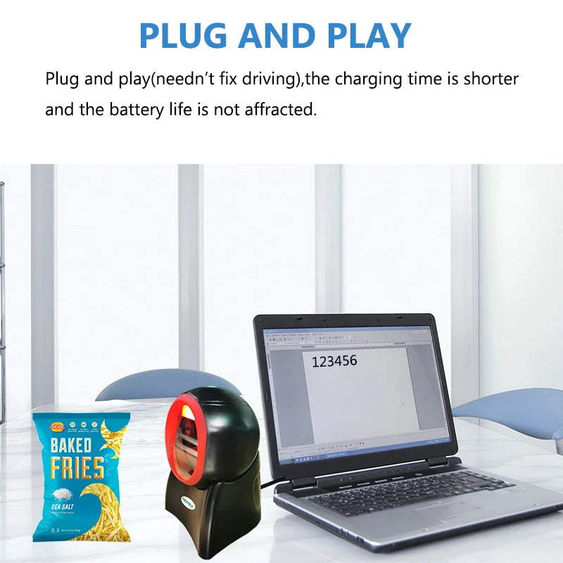 Scanner 2D Omnidirectional Barcode Scanner 1D 2D QR Code Desktop Bar code usb Reader