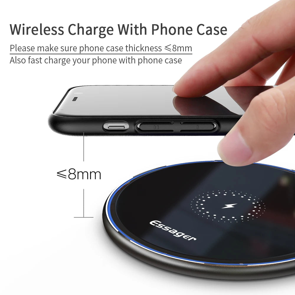 Qi Wireless Charger For iPhone and Samsung 15 Watts charging cellphone charger mobile device
