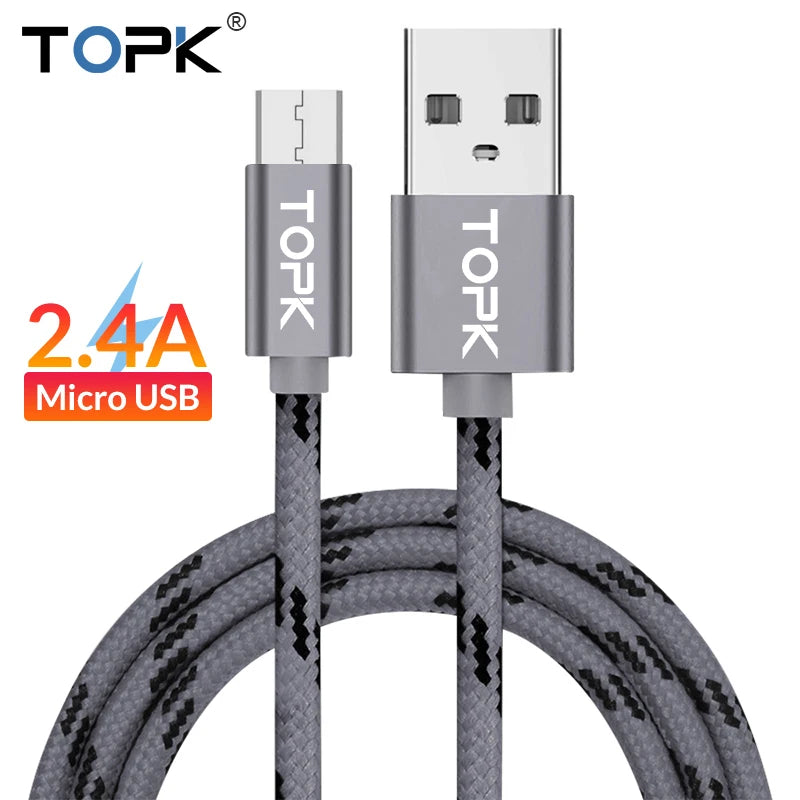Micro USB Cable 2.4A Fast Charging Cable For Android Samsung Galaxy Note series and Xiaomi Redmi Note models