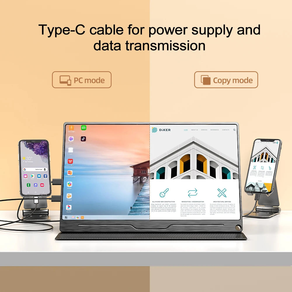 Tablet computer Monitor 15.6 inch 1080P Portable Touch Screen Monitor by Uperfect