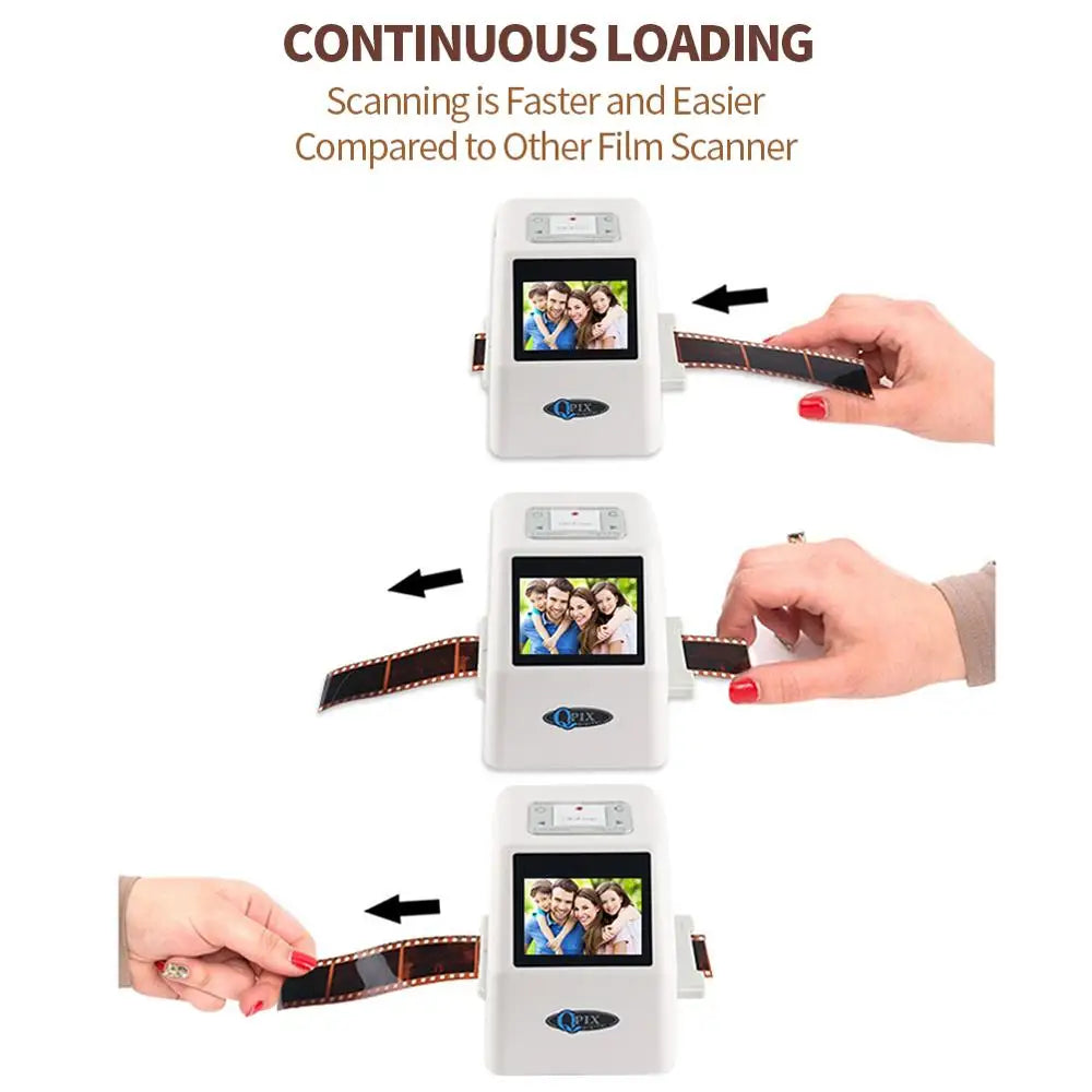 Portable Film scanner 35mm Negative Film Scanner with 2.4"LCD screen super 8 negatives and slides cmos sensor