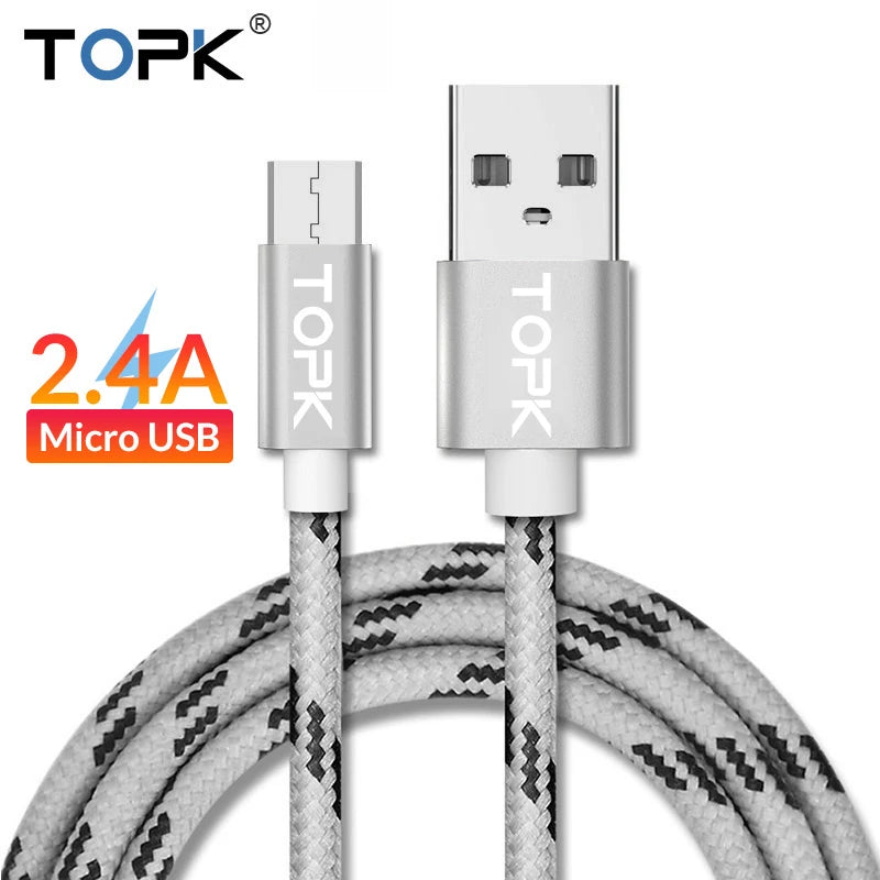 Micro USB Cable 2.4A Fast Charging Cable For Android Samsung Galaxy Note series and Xiaomi Redmi Note models