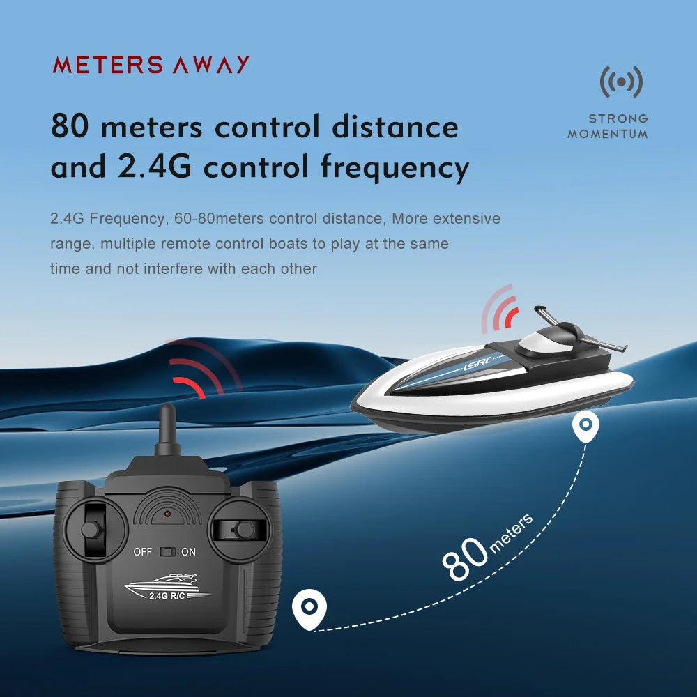 Remote Control Boat 2.4GHz RC High Speed Boat LSRC-B8 Waterproof Model