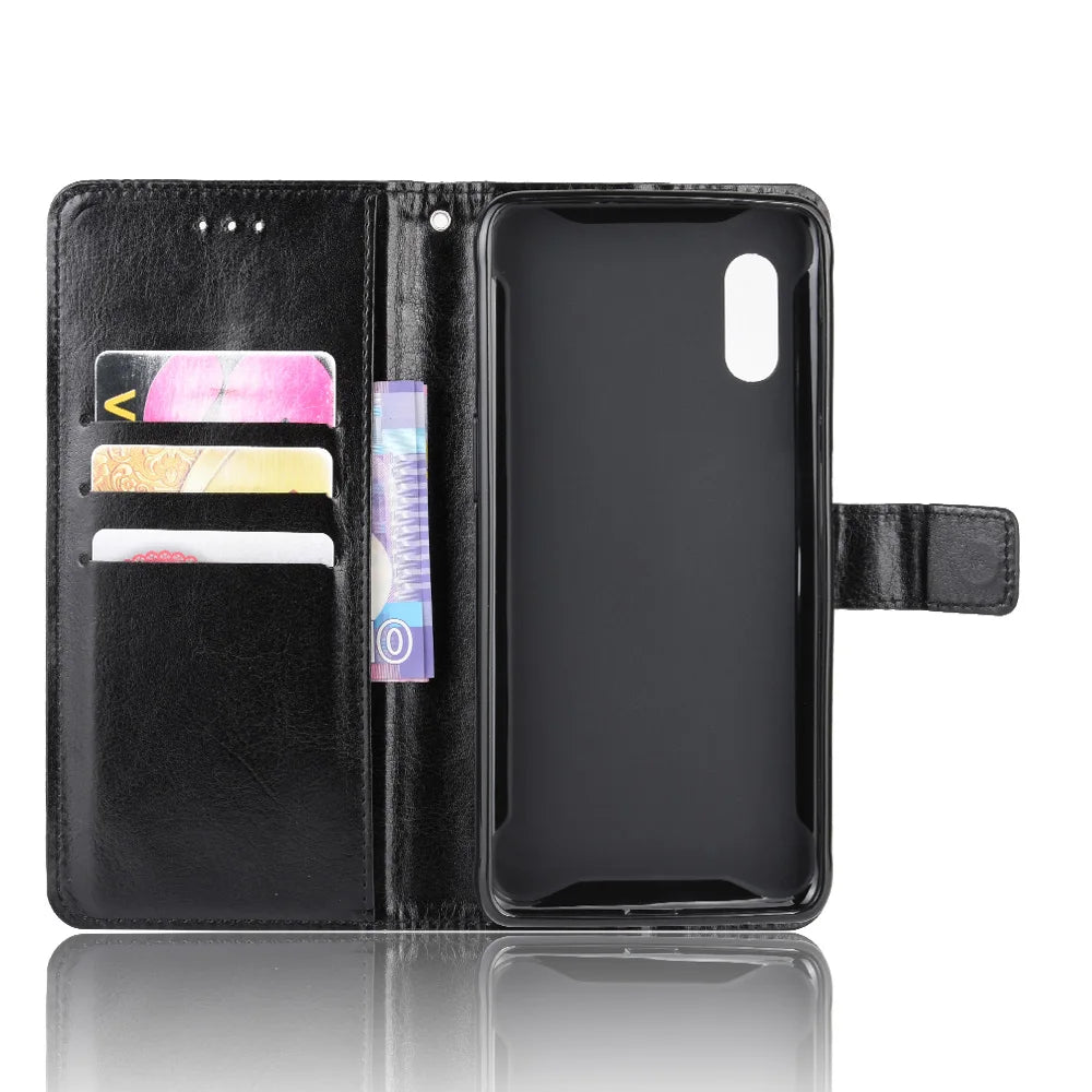 Samsung Galaxy Xcover Pro Leather Flip Case For Samsung cellphone (Multiple Options Available)