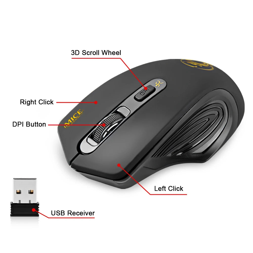 Wireless Optical Mouse 4 Buttons computer mice