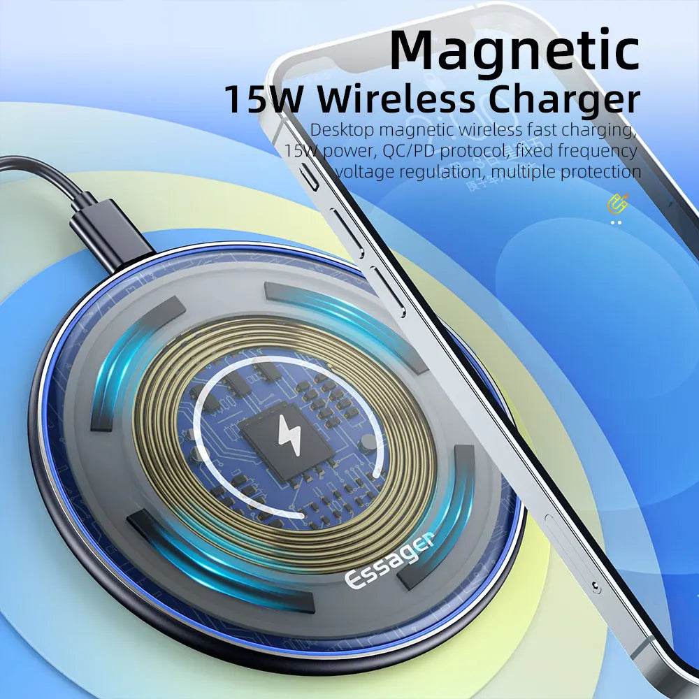 Qi Wireless Charger For iPhone and Samsung 15 Watts charging cellphone charger mobile device