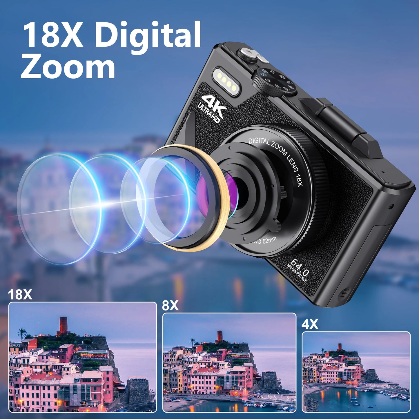 Digital camera professional grade photography Macro Lens 4K Digital Camera - Billabank Electronics Sore