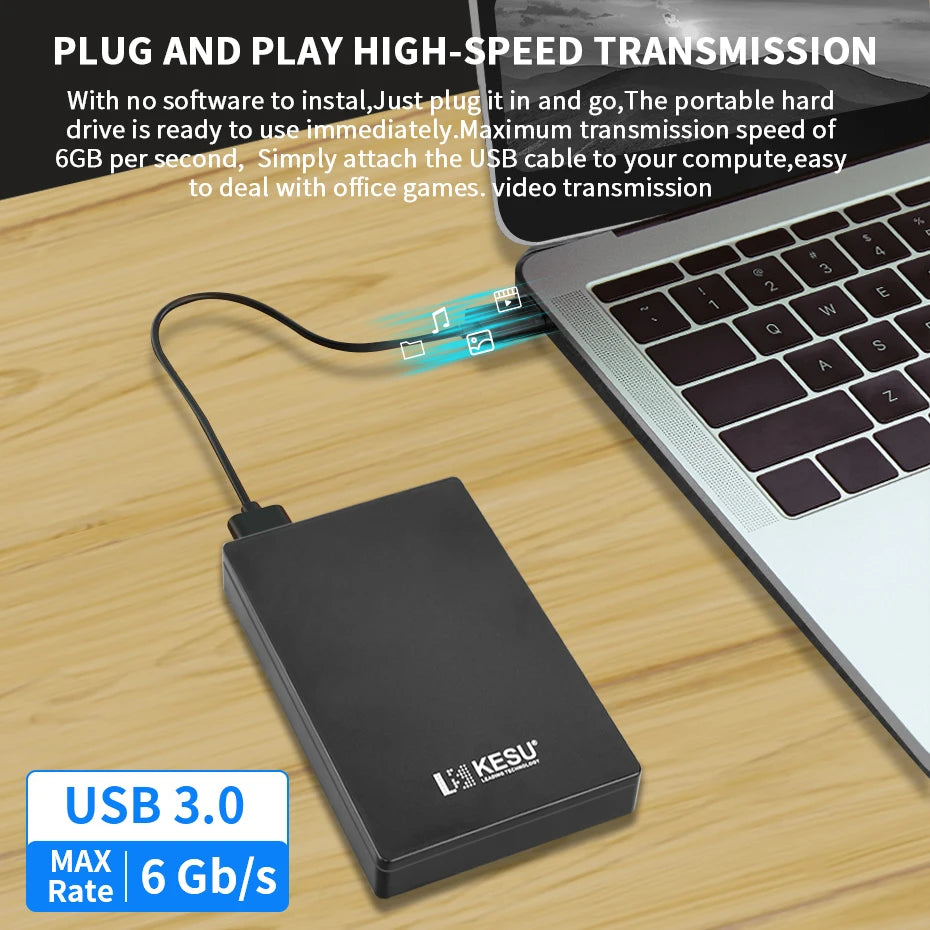 Hard Drive Storage 2TB External Hard Drive 2.5" storage solutions compatible with desktops, laptops, servers, and gaming consoles like PS4 and Xbox One