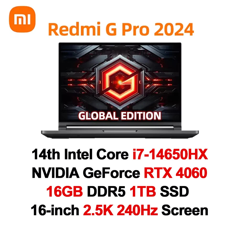 Redmi G Pro Gaming Beast with NVIDIA GeForce RTX 4060 GPU Video Gaming laptop computer Gamer Gear