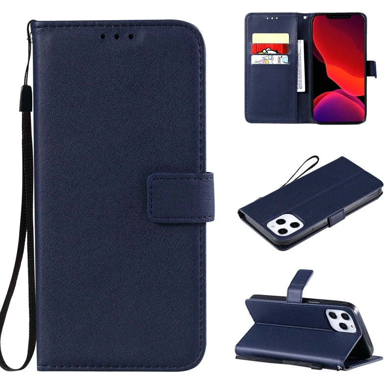 cellphone cover Solid Color PU Leather Phone Case For iPhone (Multi Options Available) billabank electronics store
