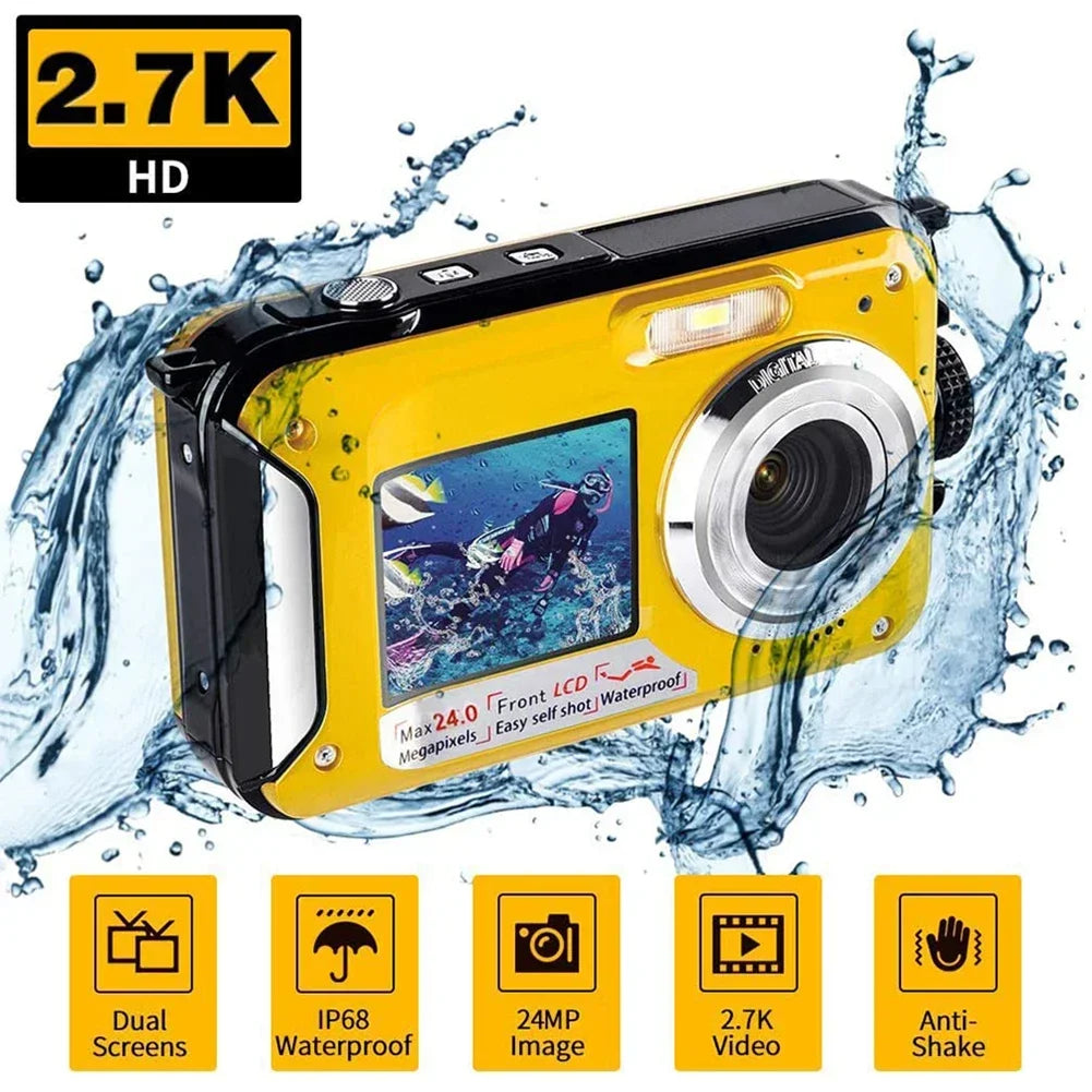 Digital Video Camera Pocket-Sized Underwater 4K Video Camera by H96 MAX, LCD screen, JPEG Photo Capture, CMOS sensor, lithium battery