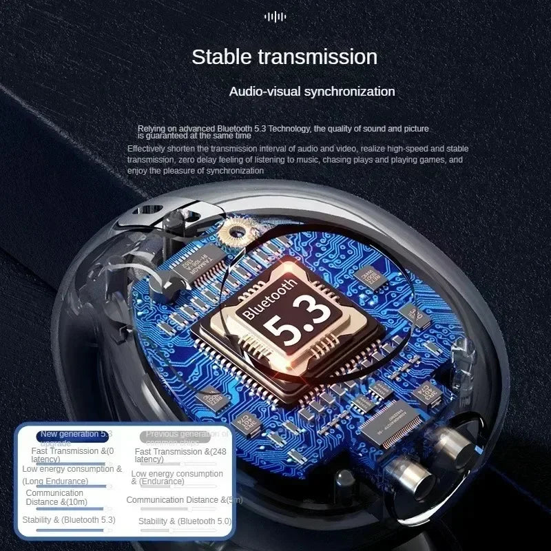 White Earbuds Bluetooth 5.3 Bone Conduction Headphones T75 Sports and Gaming earphones Bluetooth Video Game headset