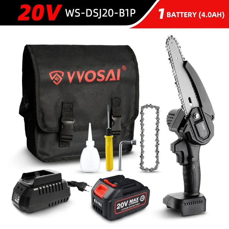 Electric chainsaw WOSAI 20 Volts 6 Inch Mini Electric Chainsaw Home and Garden - Billabank Electronics Store