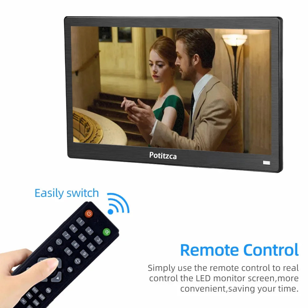 Computer Monitor 13.3" HD Portable Monitor – HDMI/VGA/BNC for PC, PS4, Xbox, Raspberry Pi