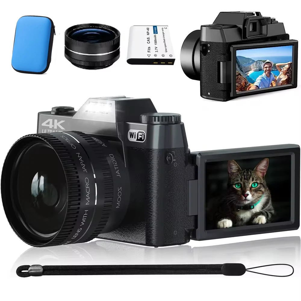 48MP 4K Vlog Cam with WiFi & 16X Zoom