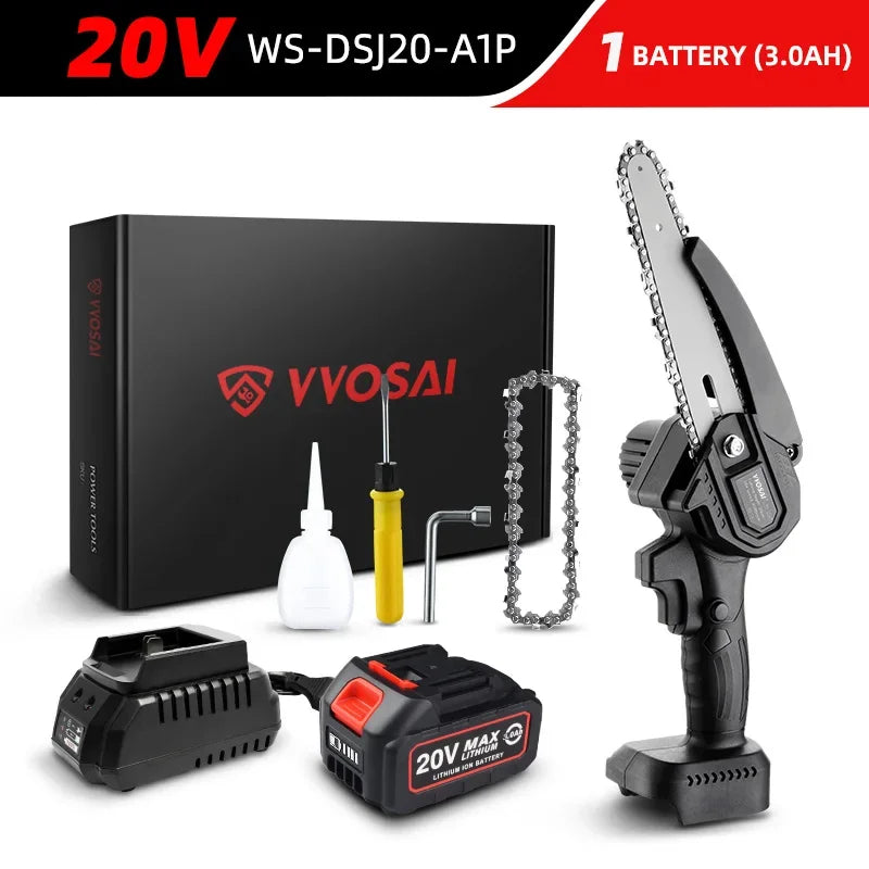 Electric chainsaw WOSAI 20 Volts 6 Inch Mini Electric Chainsaw Home and Garden - Billabank Electronics Store