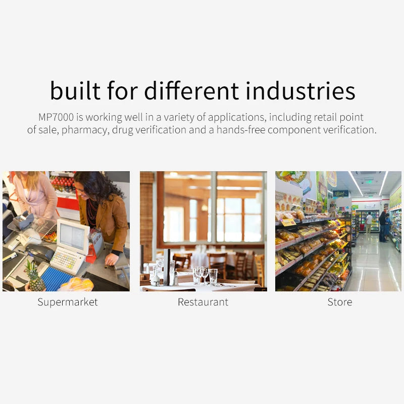 barcode scanner model MP7000 Handsfree 2D 1D Barcode Scanner