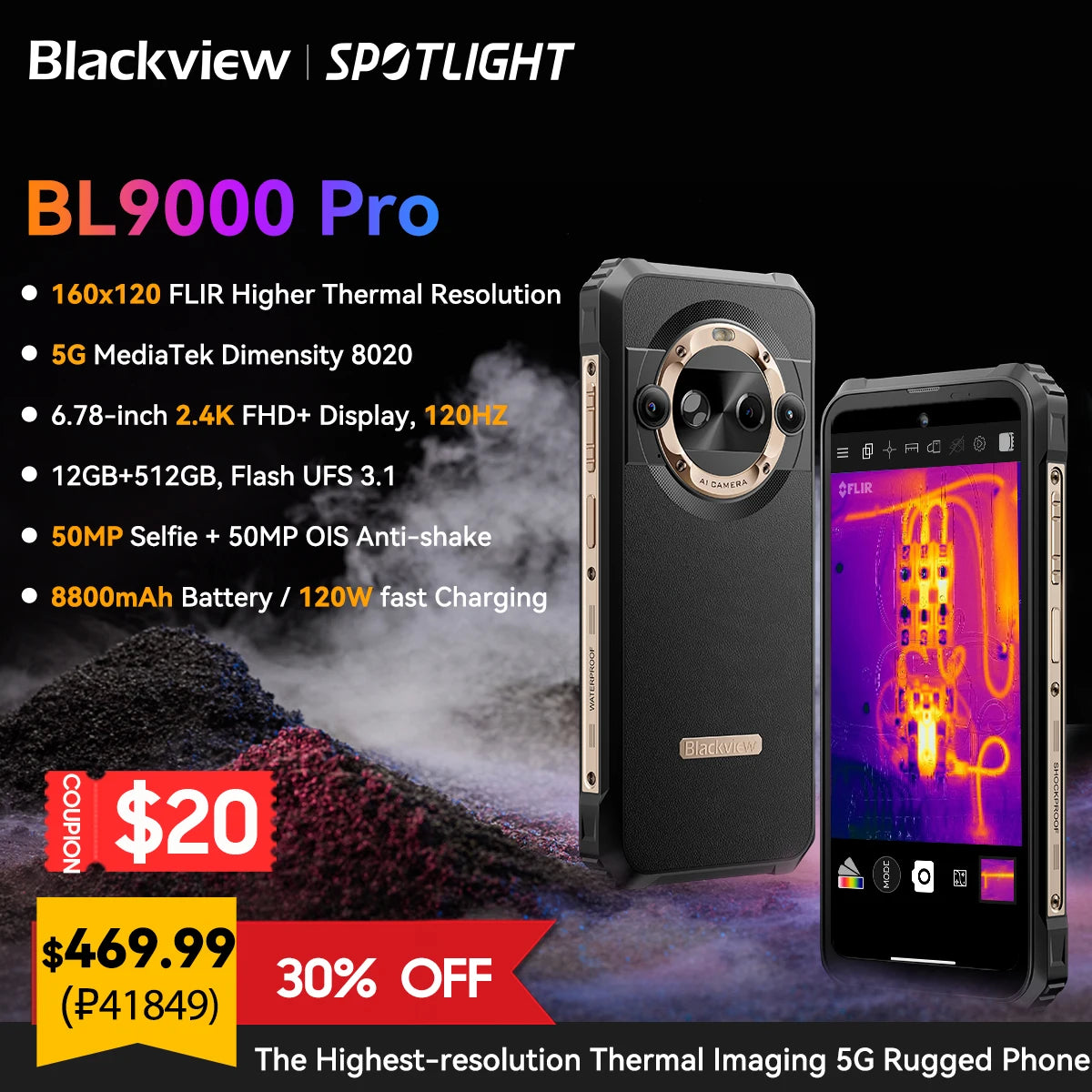 cellphone Blackview BL8800 Night Vision & BL8800 Pro 5G Rugged Machine smartphone billabank electronics store
