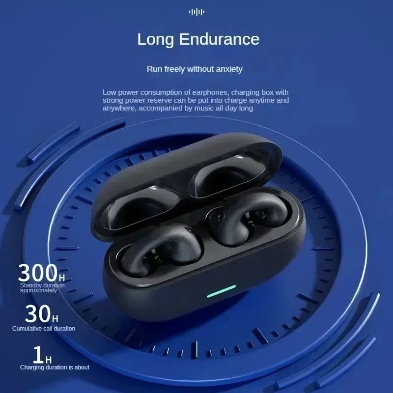 White Earbuds Bluetooth 5.3 Bone Conduction Headphones T75 Sports and Gaming earphones Bluetooth Video Game headset