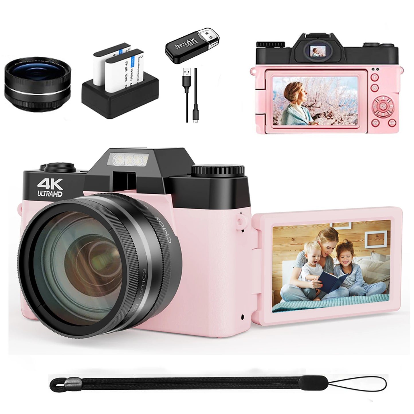48MP 4K Vlog Cam with WiFi & 16X Zoom