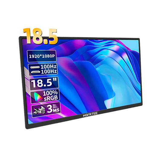 Computer Monitor 18.5'' 100Hz HDR IPS Portable Monitor, HGFRTEE