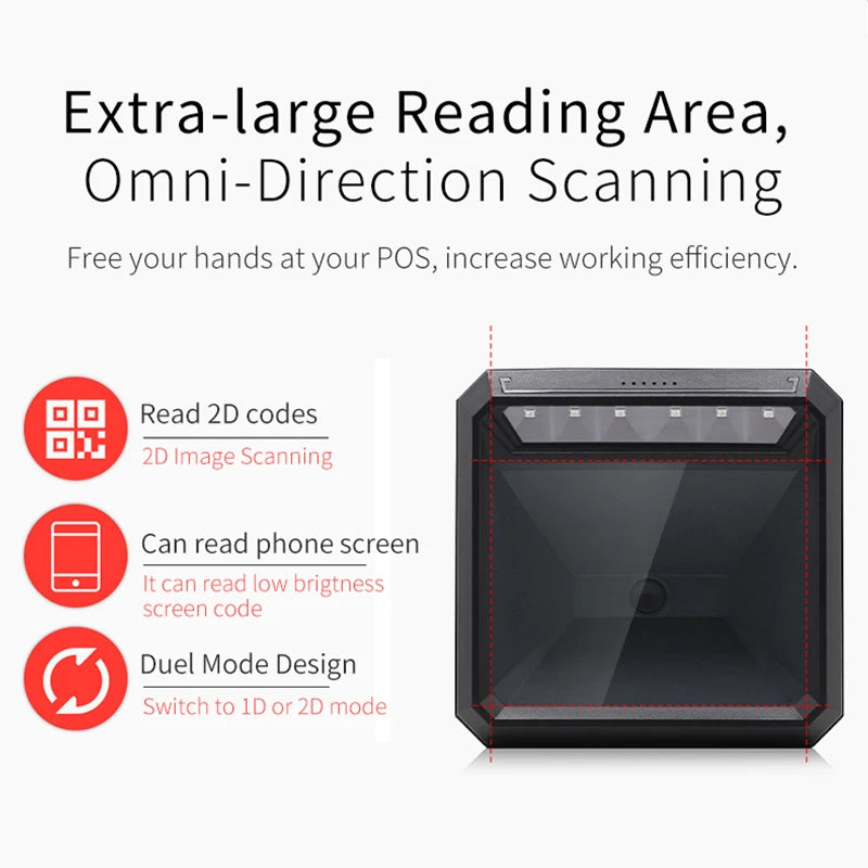 barcode scanner model MP7000 Handsfree 2D 1D Barcode Scanner