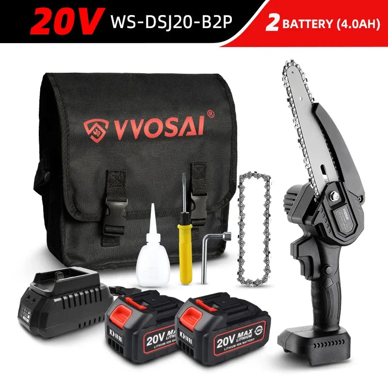 Electric chainsaw WOSAI 20 Volts 6 Inch Mini Electric Chainsaw Home and Garden - Billabank Electronics Store