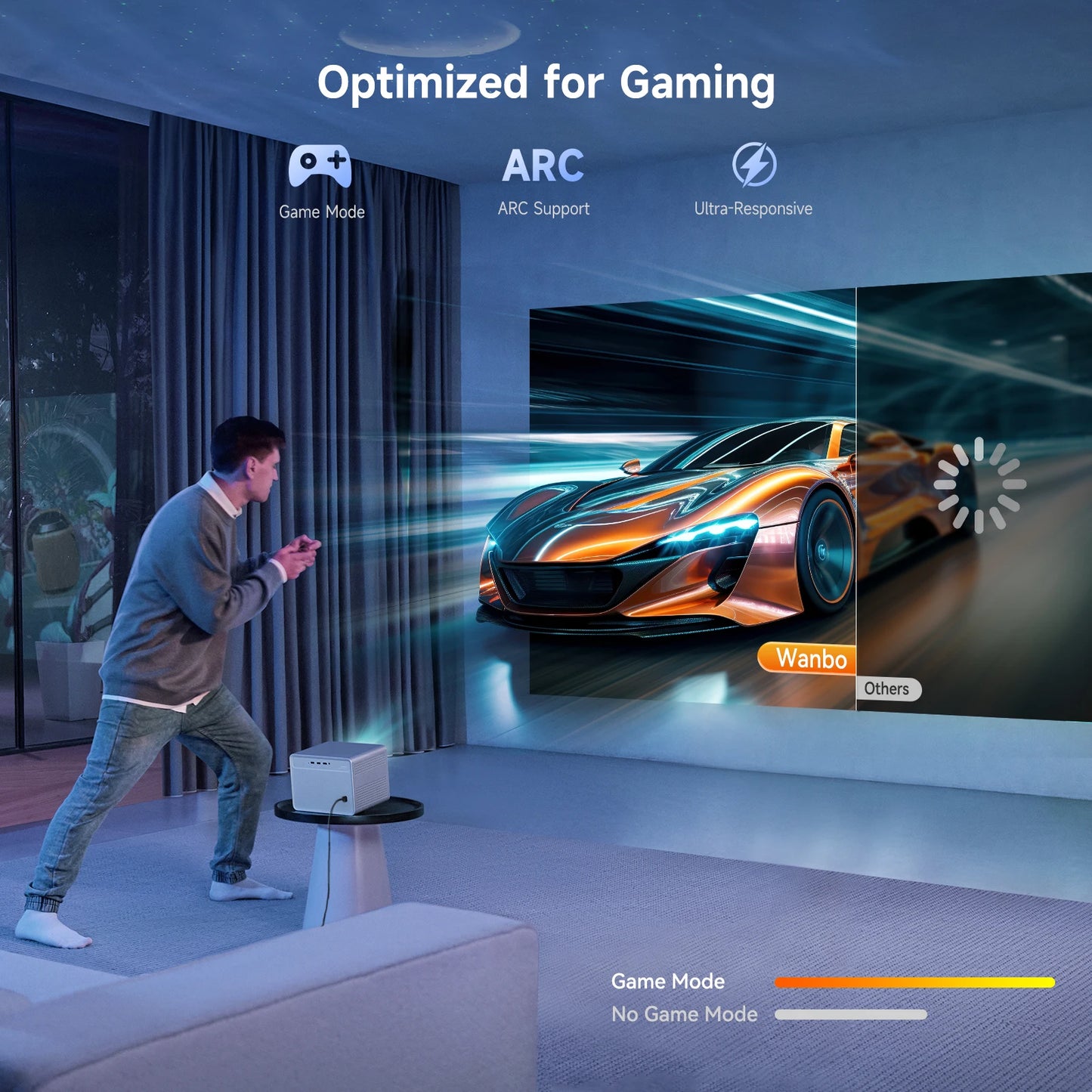 Projector Google TV 11.0 Projector 1080P 4K Home Theater Auto Focus 5G WiFi Bluetooth Portable Projector