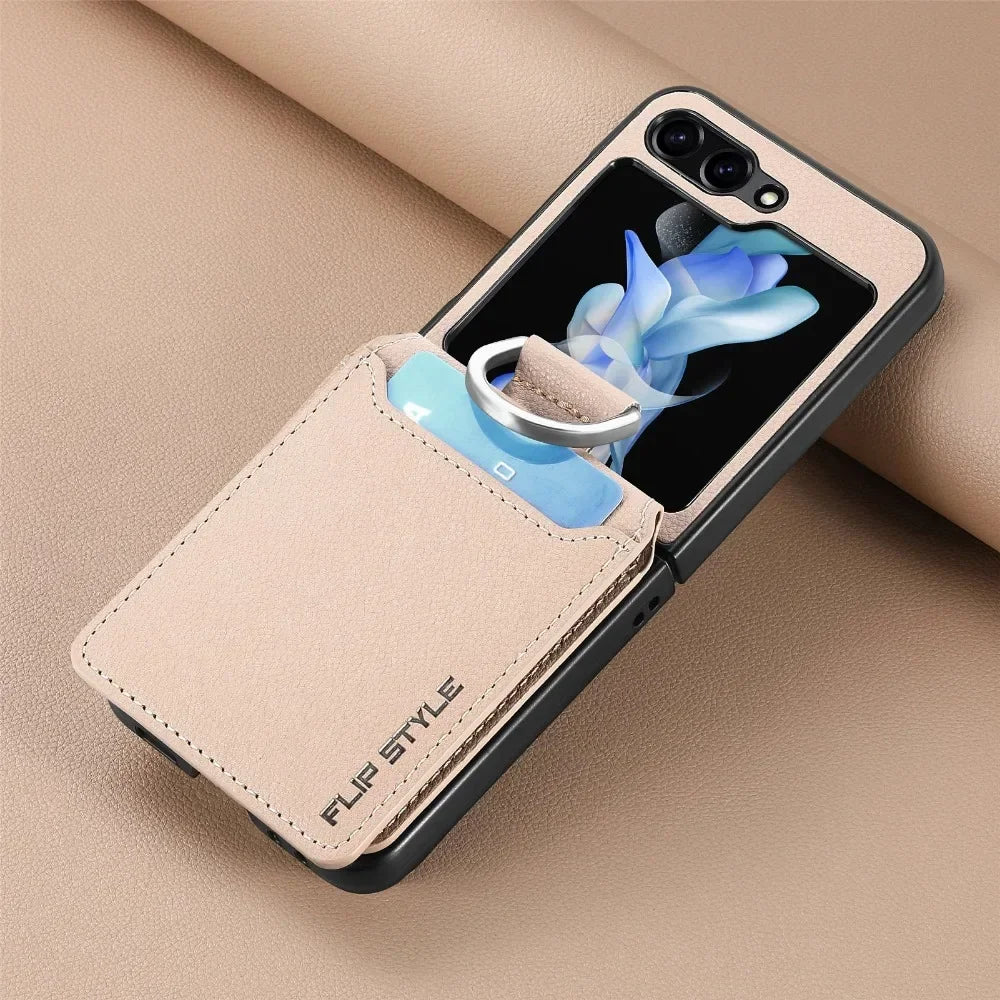 cellphone case Leather Card Slot mobile Phone Case for Samsung Z Flip 5G