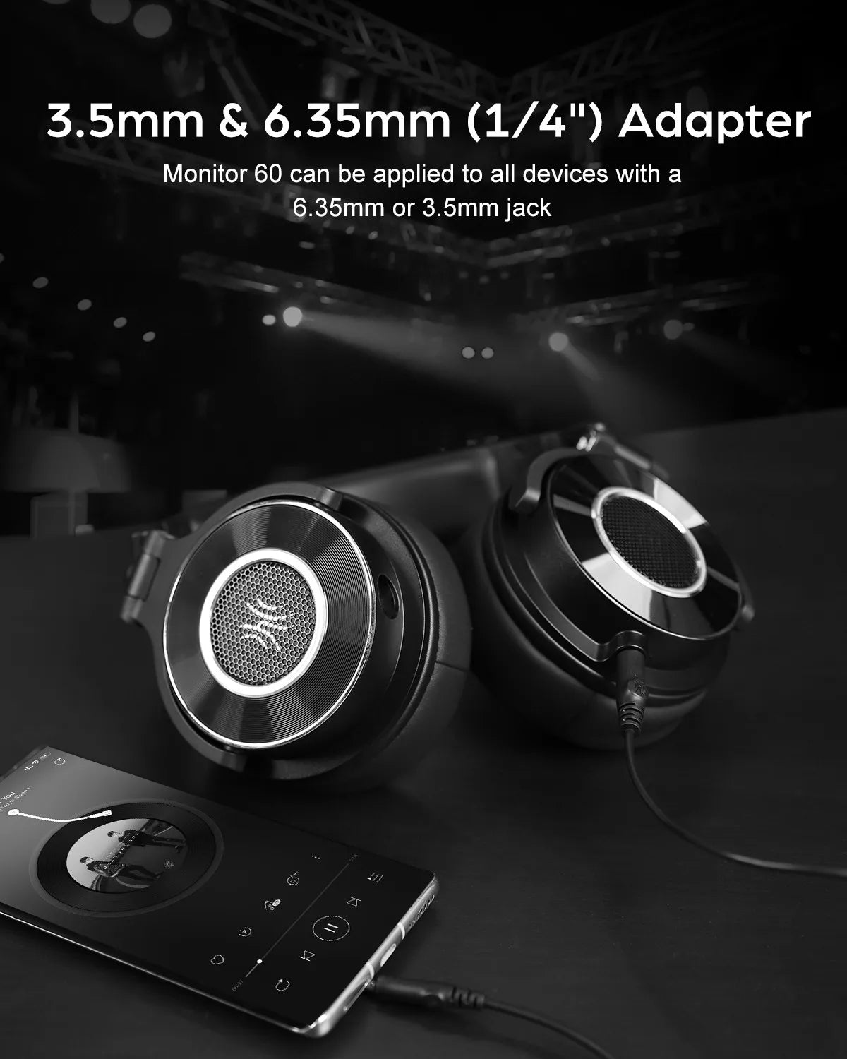 Wired Headphones With Hi-Res Audio Microphone Designed for professional DJs and studio monitoring headphone