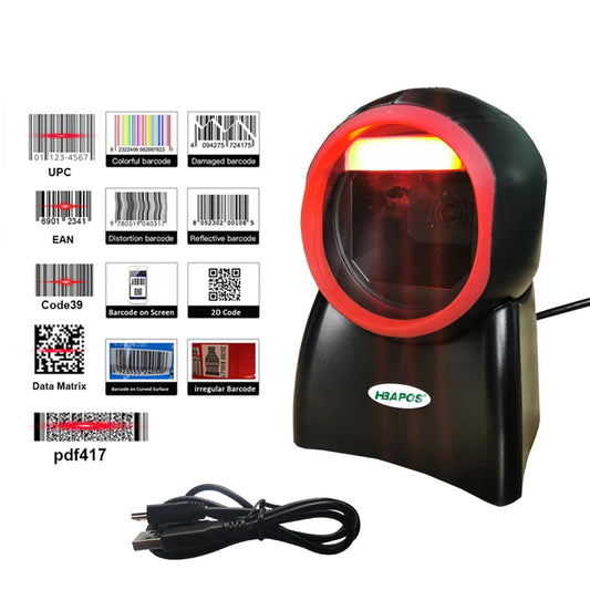 Scanner 2D Omnidirectional Barcode Scanner 1D 2D QR Code Desktop Bar code usb Reader