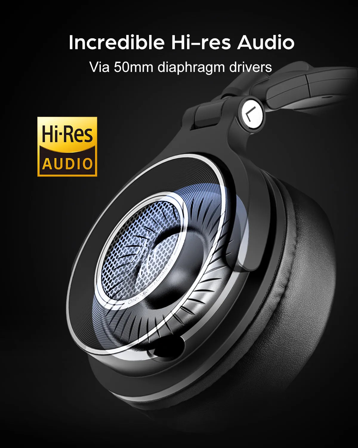 Wired Headphones With Hi-Res Audio Microphone Designed for professional DJs and studio monitoring headphone