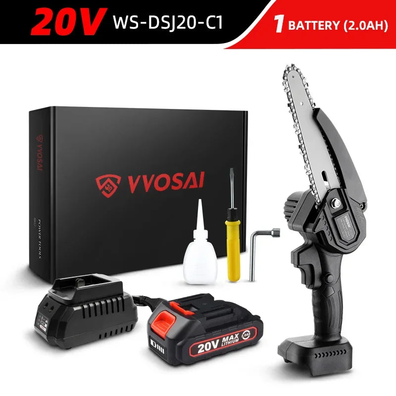 Electric chainsaw WOSAI 20 Volts 6 Inch Mini Electric Chainsaw Home and Garden - Billabank Electronics Store