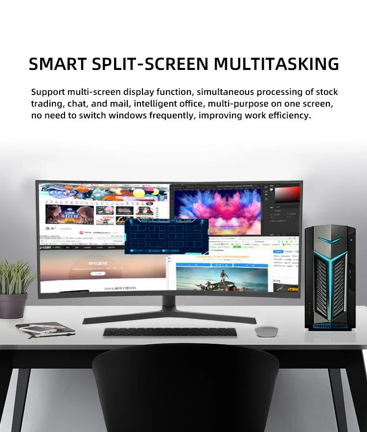 computer monitor LCD screen 34" Curved 4K Monitor – 100Hz/165Hz HDMI & Display Port inputs