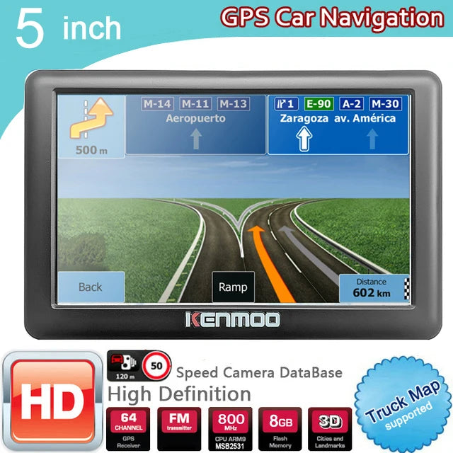 GPS Portable Navigation 2024 Maps 5 Inch HD LCD Display