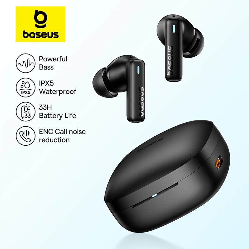 headphones Baseus Bowie E19 Wireless Earbuds Big Bass and 33Hrs Battery earphone