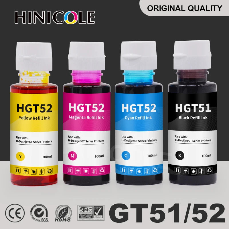 Inkjet Dye Ink Printer refill kit  four 100ml bottles black, cyan, magenta and yellow Hp Deskjet HP Tank Series