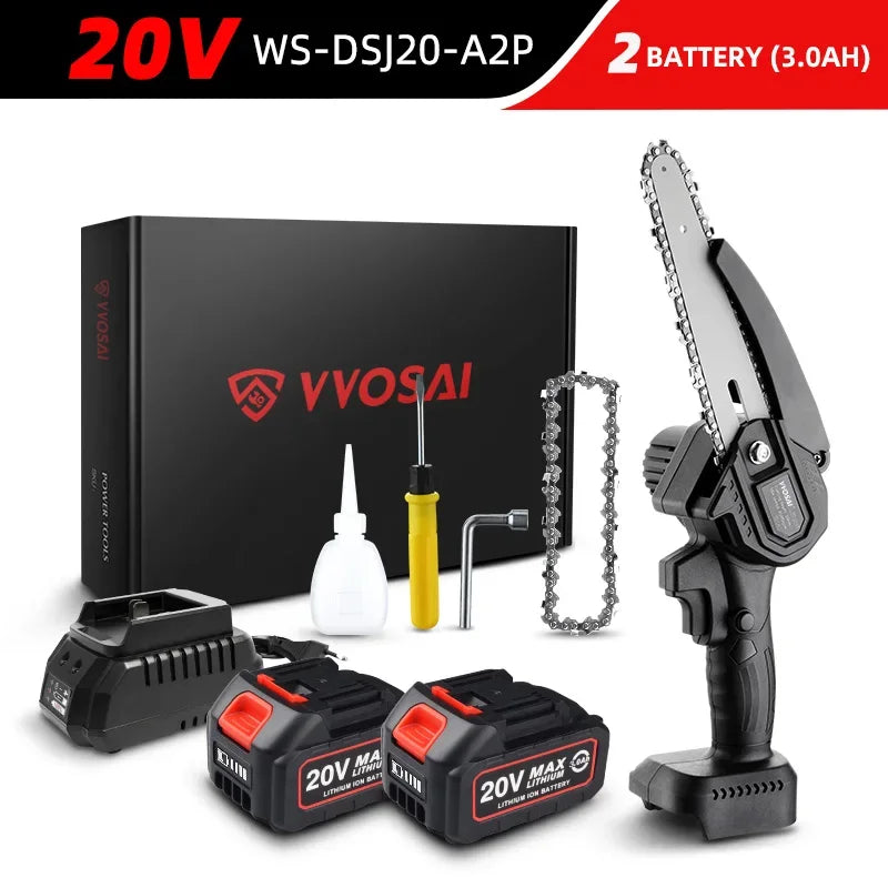 Electric chainsaw WOSAI 20 Volts 6 Inch Mini Electric Chainsaw Home and Garden - Billabank Electronics Store