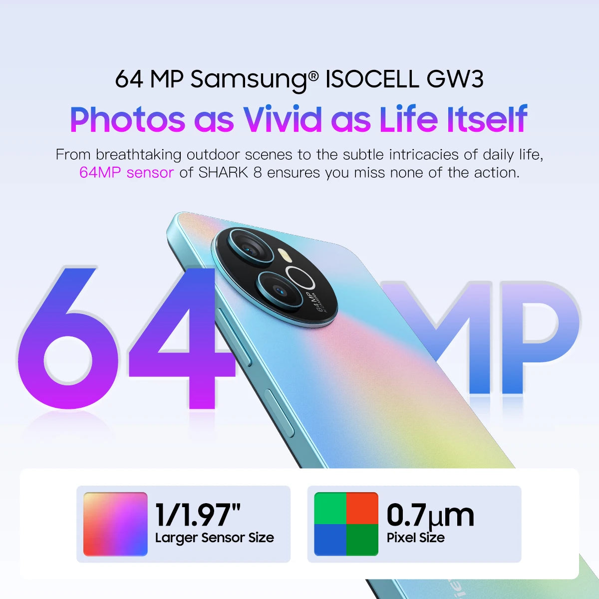 Blackview SHARK 8 Smartphone Android 13 cellphone dual sim, NFC, MTK Helio G99 processor for smooth gaming performance