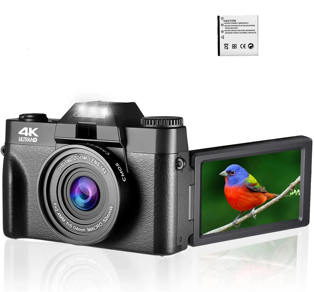 48MP 4K Vlog Cam with WiFi & 16X Zoom