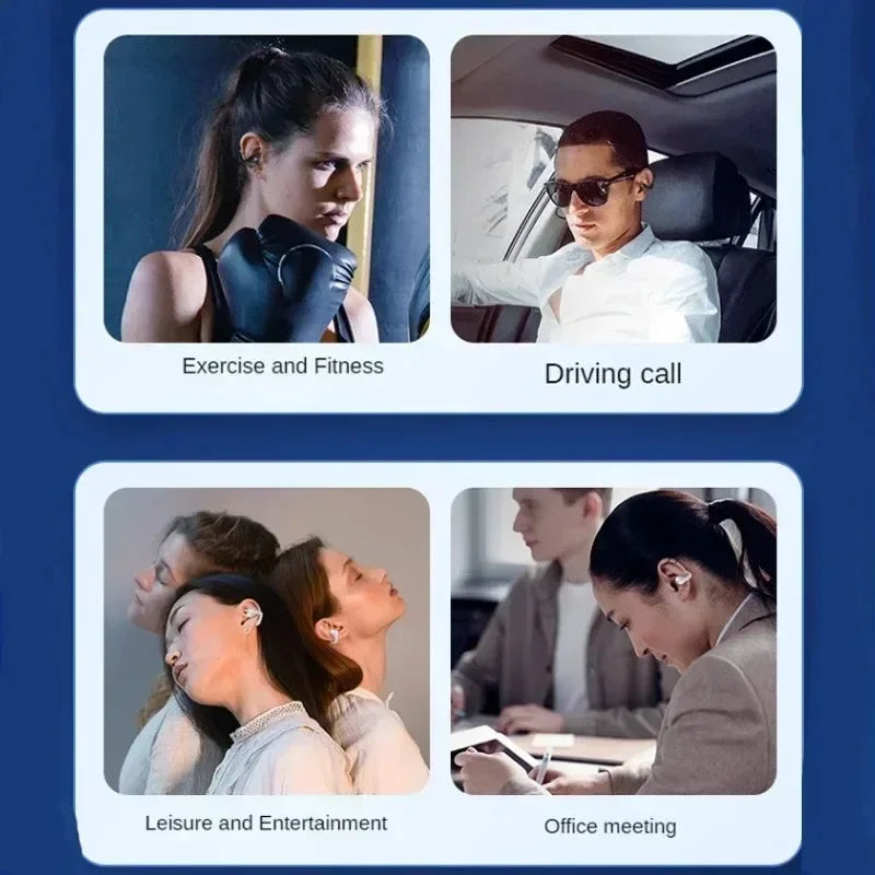 White Earbuds Bluetooth 5.3 Bone Conduction Headphones T75 Sports and Gaming earphones Bluetooth Video Game headset