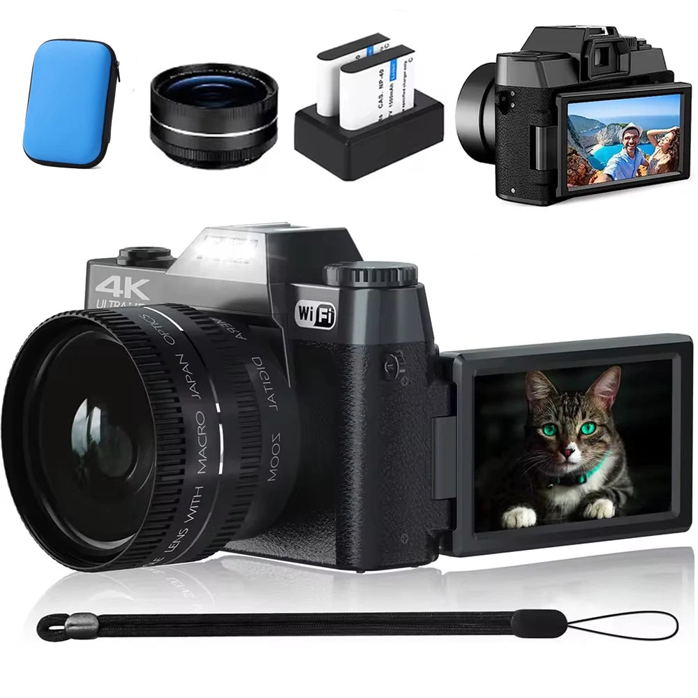 48MP 4K Vlog Cam with WiFi & 16X Zoom