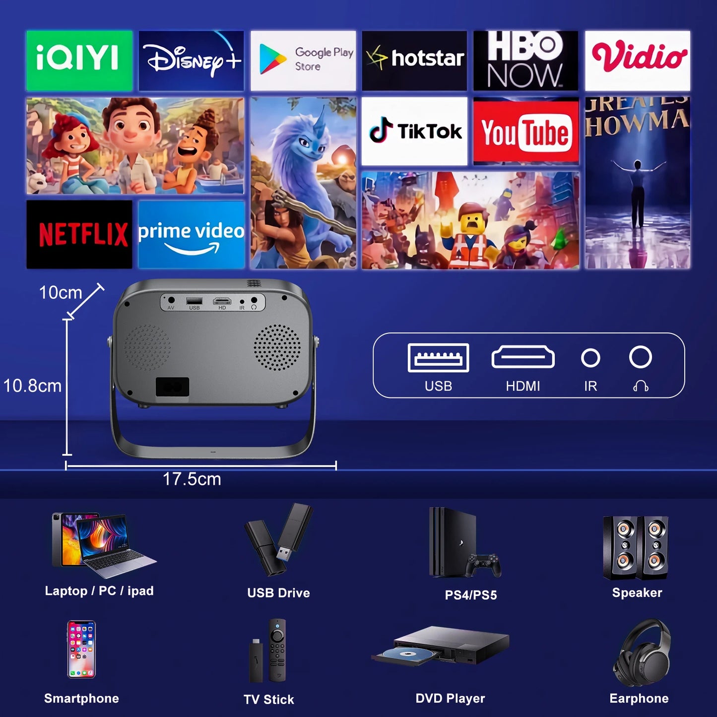 P10 Portable Android Projector home theater entertainment Billabank Electronics Store