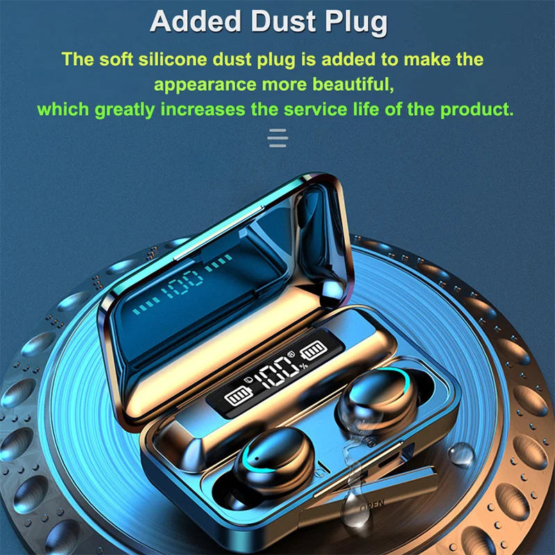 Earphones 9D Stereo Sports Waterproof Earbuds wireless Bluetooth 5.0 In-ear headphone built-in microphone