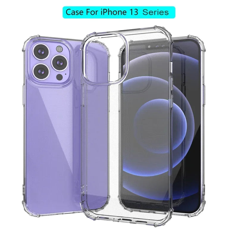 iPhone cases Shockproof Bumper Transparent Silicone Phone Case For iPhone Compatible with multiple iPhone models including iPhone 6,6s, 7,8, X series, and the iPhone 12 series