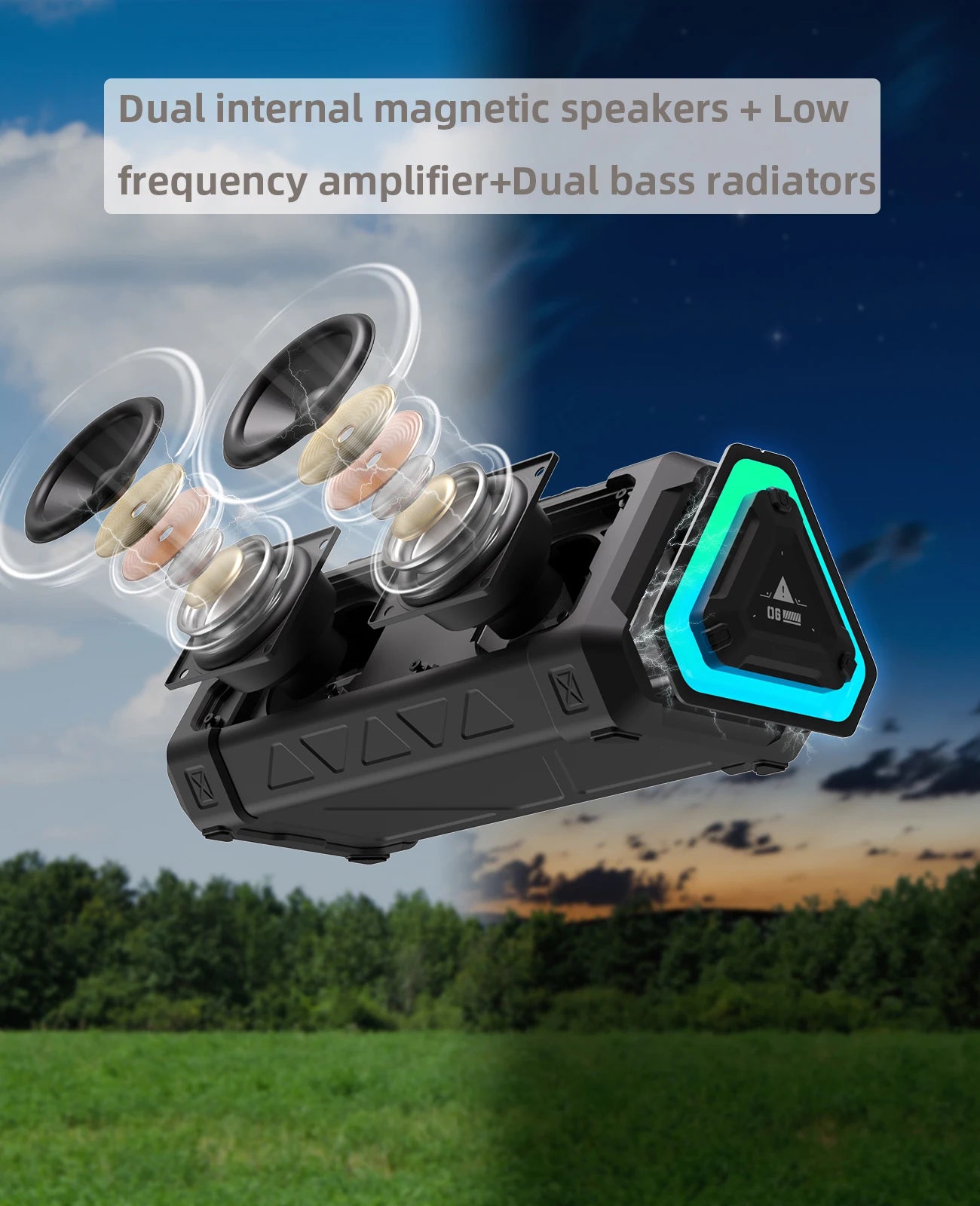 Billabank Electronic Store - MLOVE speakers 40 Watts Outdoor Bluetooth Speaker with Stereo Sound & RGB Lights