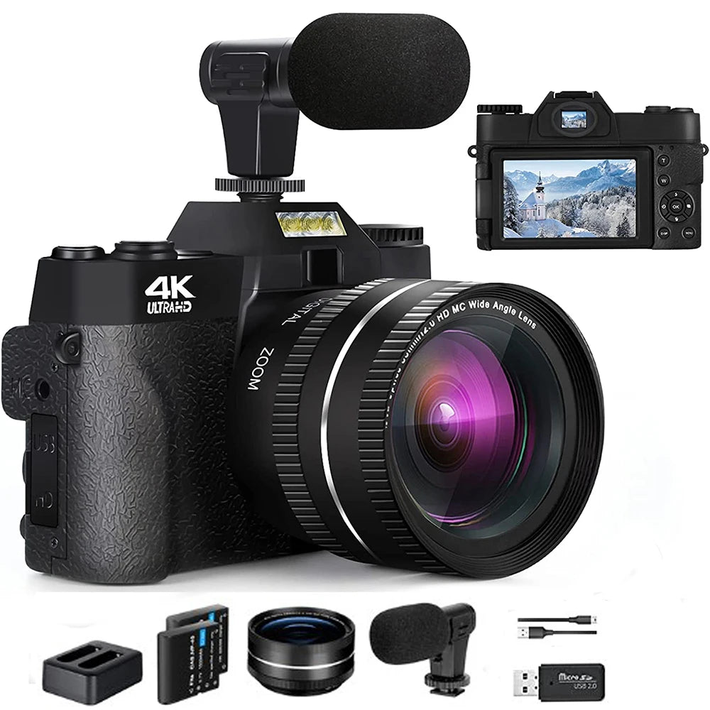 48MP 4K Vlog Cam with WiFi & 16X Zoom